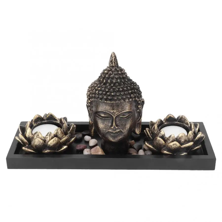 Buddha Head Decorative Buddhist Artware Sculpture with Two Lotus Candlesticks Tathagata Figurine Mahogany India Buddha Head
Buddha Head Decorative Buddhist Artware Sculpture with Two Lotus Candlesticks Tathagata Figurine Mahogany India Buddha Head