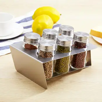 6pcs Set Seasoning Jar Rack Set Stainless Steel Visible Glass Spice Bottle Container With Shelf For Barbecue Kitchen Cooking
6pcs Set Seasoning Jar Rack Set Stainless Steel Visible Glass Spice Bottle Container With Shelf For Barbecue Kitchen Cooking