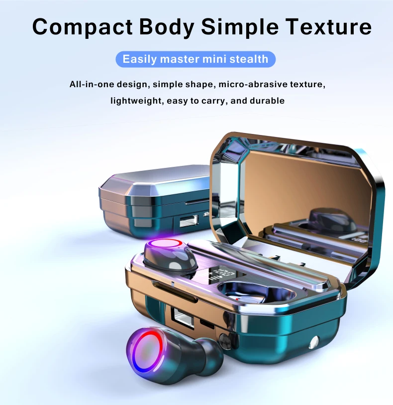 3500mAh Bluetooth Earphones Wireless Headphones Touch Control LED With Microphone Sport Waterproof Headsets Earbuds Earphone 3500mAh Bluetooth Earphones Wireless Headphones Touch Control LED With Microphone Sport Waterproof Headsets Earbuds Earphone
