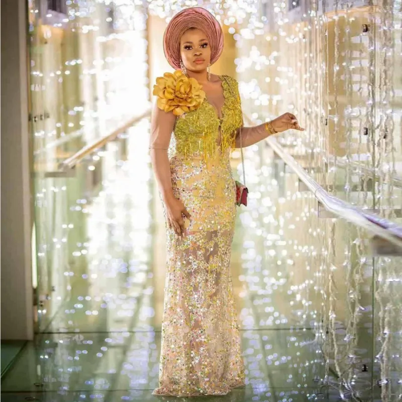 Aso Ebi Style Gold Prom Dresses Lace Appliques Beads Sheer Sleeves Evening Gowns See Through Floor Length Robe De Soiree
Aso Ebi Style Gold Prom Dresses Lace Appliques Beads Sheer Sleeves Evening Gowns See Through Floor Length Robe De Soiree