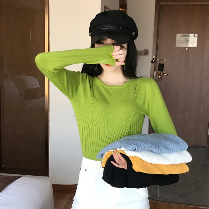 2019 Autumn Winter Female O- Collar Knit Tops Fake 2 Piece Slim Sweater Women Pullovers Tops
2019 Autumn Winter Female O- Collar Knit Tops Fake 2 Piece Slim Sweater Women Pullovers Tops