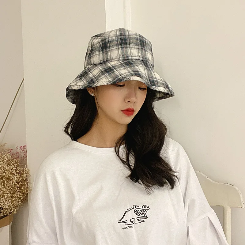 Summer guang jie wang Red-INS Plaid Bucket Hat Women's Korean-style Versatile Japanese-style Wide Large Brim College Style Bucke
Summer guang jie wang Red-INS Plaid Bucket Hat Women's Korean-style Versatile Japanese-style Wide Large Brim College Style Bucke
