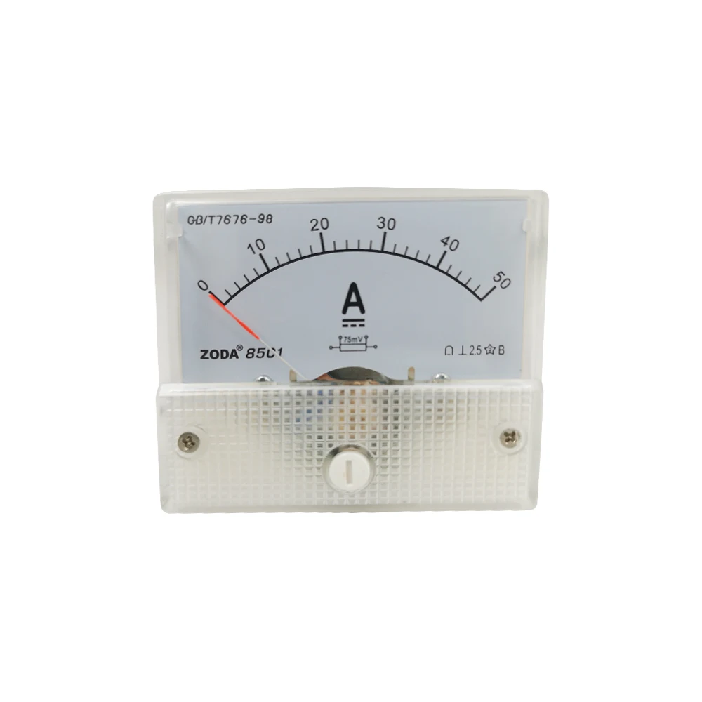 

1PC 85C1-A 15A 20A 30A 50A 75A 100A/75mV DC Analog Meter Panel AMP Current Ammeters Gauge Pointer Ammeter Use With Shunt 64*56MM