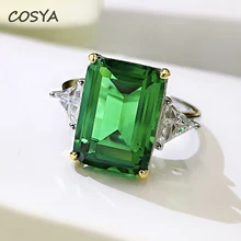 COSYA 100% 925 Sterling Silver 10*14mm Green Rectangular High Carbon Diamond Rings For Women Engagement Anniversary Fine Jewelry
COSYA 100% 925 Sterling Silver 10*14mm Green Rectangular High Carbon Diamond Rings For Women Engagement Anniversary Fine Jewelry