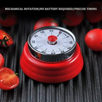 Kitchen Timer Dial Cooking Timer Retro Mechanical Clockwork Digit Pointer Portable Clock Magnetic Bottom Reminder Count Down
Kitchen Timer Dial Cooking Timer Retro Mechanical Clockwork Digit Pointer Portable Clock Magnetic Bottom Reminder Count Down