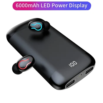 TWS Q66 True Wireless Headphones IPX5 Waterproof Mini Sports Earphone Bluetooth 5.0+EDR TWS Earbudswith 6000mAh Large Battery
TWS Q66 True Wireless Headphones IPX5 Waterproof Mini Sports Earphone Bluetooth 5.0+EDR TWS Earbudswith 6000mAh Large Battery