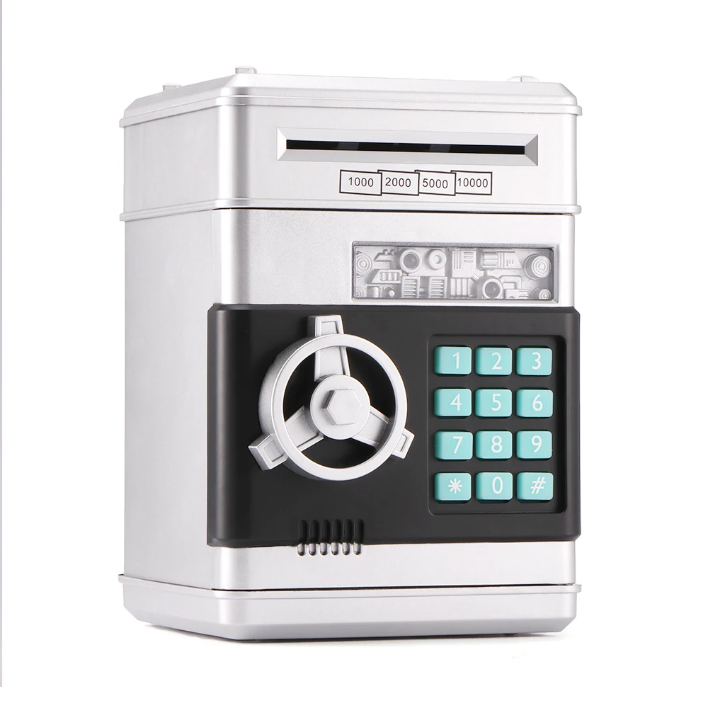 

Hot Piggy Bank ATM Password Money Box Automatic Electronic Piggy Cash Coin Saving Box ATM Bank Safe Box Deposit Banknote Gift