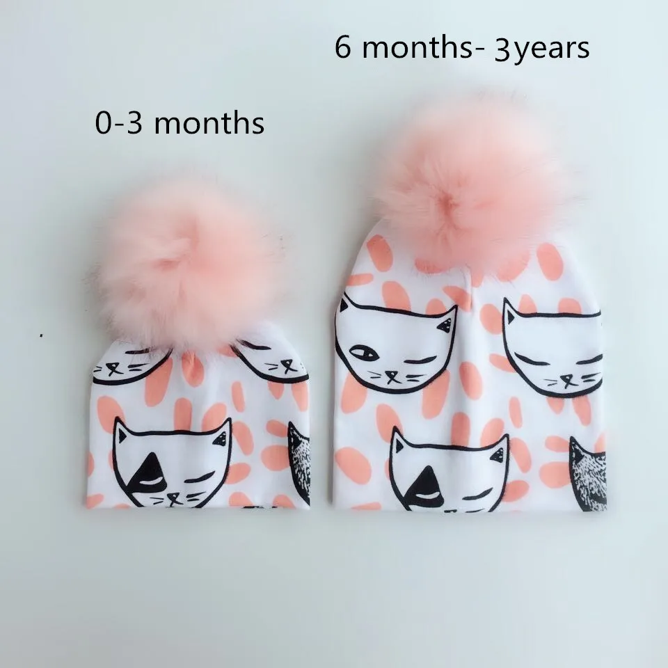 Модная шапка для новорожденных детей девочек с помпоном детские шапки ухода за