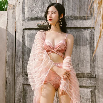 3 Piece Bikini Set Long Sleeve Blouse Swimsuit Women Beach Wear Tankini Swimsuits Women Bathing Suit Swimming Suit for Women 
3 Piece Bikini Set Long Sleeve Blouse Swimsuit Women Beach Wear Tankini Swimsuits Women Bathing Suit Swimming Suit for Women