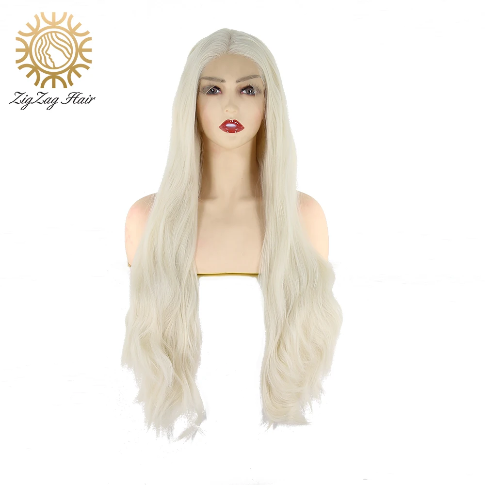 ZigZag Natural Long Body Wavy Platinum Blonde Wig High Temperature Fiber Hair Synthetic Lace Front Wig for Black Women Free Part
ZigZag Natural Long Body Wavy Platinum Blonde Wig High Temperature Fiber Hair Synthetic Lace Front Wig for Black Women Free Part