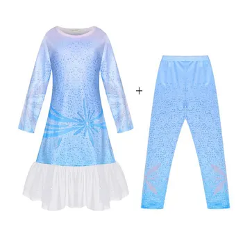 VOGUEON New Elsa Princess Dress Up Clothes for Girls Long Sleeve Tshirt Dress and Leggings 2 Pcs Set Children Halloween Costume
VOGUEON New Elsa Princess Dress Up Clothes for Girls Long Sleeve Tshirt Dress and Leggings 2 Pcs Set Children Halloween Costume