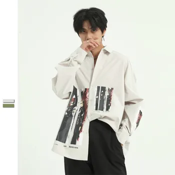 Men Streetwear Fashion Casual Loose Long Sleeve Shirt Male Print High Street Dress Shirts
Men Streetwear Fashion Casual Loose Long Sleeve Shirt Male Print High Street Dress Shirts