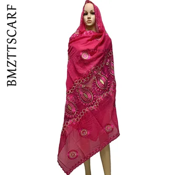 Latest african women scarfs muslim embroidery scarf cotton match net material soft cotton big scarf for shawls BM953
Latest african women scarfs muslim embroidery scarf cotton match net material soft cotton big scarf for shawls BM953