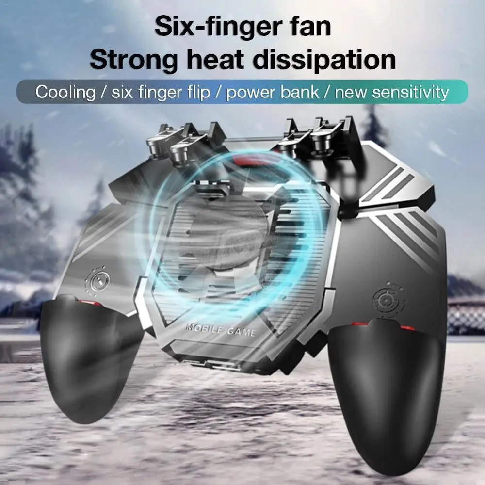 aK77 Six Finger Game Controller with Cooling Fan For IOS Android Phone Power Bank Six Finger Operating Game Joystick Gamepad
aK77 Six Finger Game Controller with Cooling Fan For IOS Android Phone Power Bank Six Finger Operating Game Joystick Gamepad