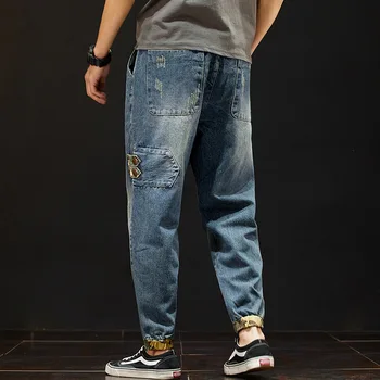 Retro Blue Jeans Men Large Size Loose Camouflage Beam Foot Pants High Quality Casual Elastic Waist Jeans Tide
Retro Blue Jeans Men Large Size Loose Camouflage Beam Foot Pants High Quality Casual Elastic Waist Jeans Tide
