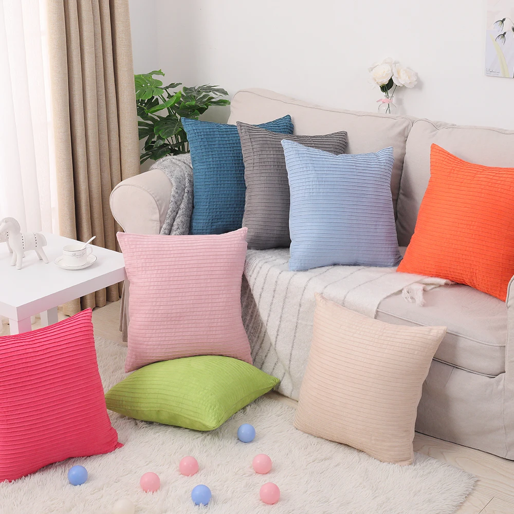 Suede Striped Throw Pillow Covers Hotel Home Decorative Pillow Case Solid Color Cushion Cover 45*45 for Car Sofa Chair Bedding
Suede Striped Throw Pillow Covers Hotel Home Decorative Pillow Case Solid Color Cushion Cover 45*45 for Car Sofa Chair Bedding