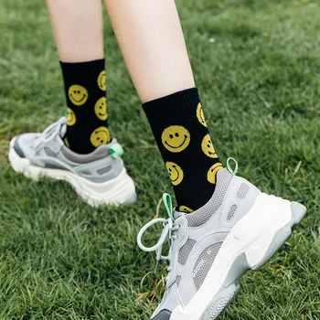 Cute Big Smiley Face Woman Socks Cotton Solid Color Japanese Harajuku Worsted Cotton Crew Fashion Funny Lovely Women Sock
Cute Big Smiley Face Woman Socks Cotton Solid Color Japanese Harajuku Worsted Cotton Crew Fashion Funny Lovely Women Sock