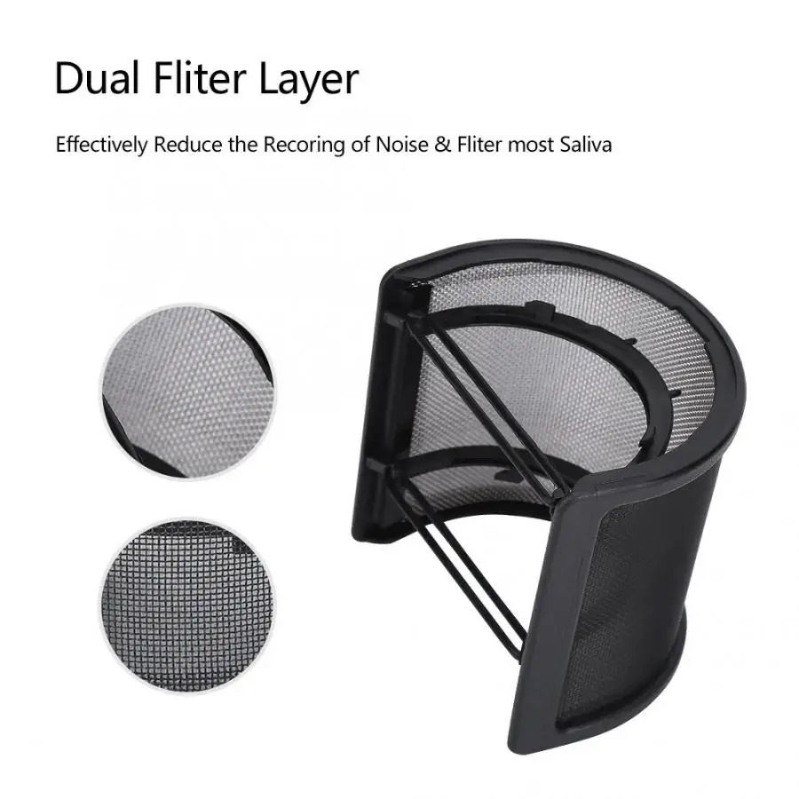 Small Multi-layer U Shape Microphone Recording Studio Shield Mic Filter Mask Windshield Anti Mic Metal Filter Flexible
Small Multi-layer U Shape Microphone Recording Studio Shield Mic Filter Mask Windshield Anti Mic Metal Filter Flexible