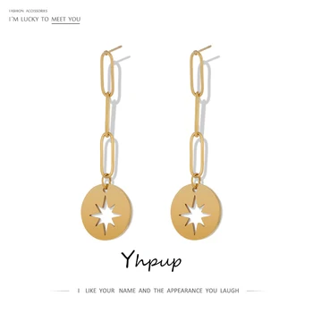 Yhpup Fashion North Star Dangle Earrings Gold Color Metal Stainless Steel Jewelry Simple Geometric Earrings for Women брелок New
Yhpup Fashion North Star Dangle Earrings Gold Color Metal Stainless Steel Jewelry Simple Geometric Earrings for Women брелок New