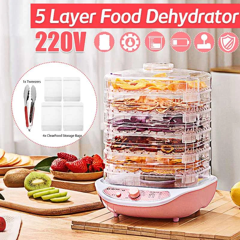 Food Dehydrator Fruit Vegetable Herb Meat Drying Machine Pet Snacks Food Dryer 5 Trays 220V Deshidratador De Alimentos
Food Dehydrator Fruit Vegetable Herb Meat Drying Machine Pet Snacks Food Dryer 5 Trays 220V Deshidratador De Alimentos