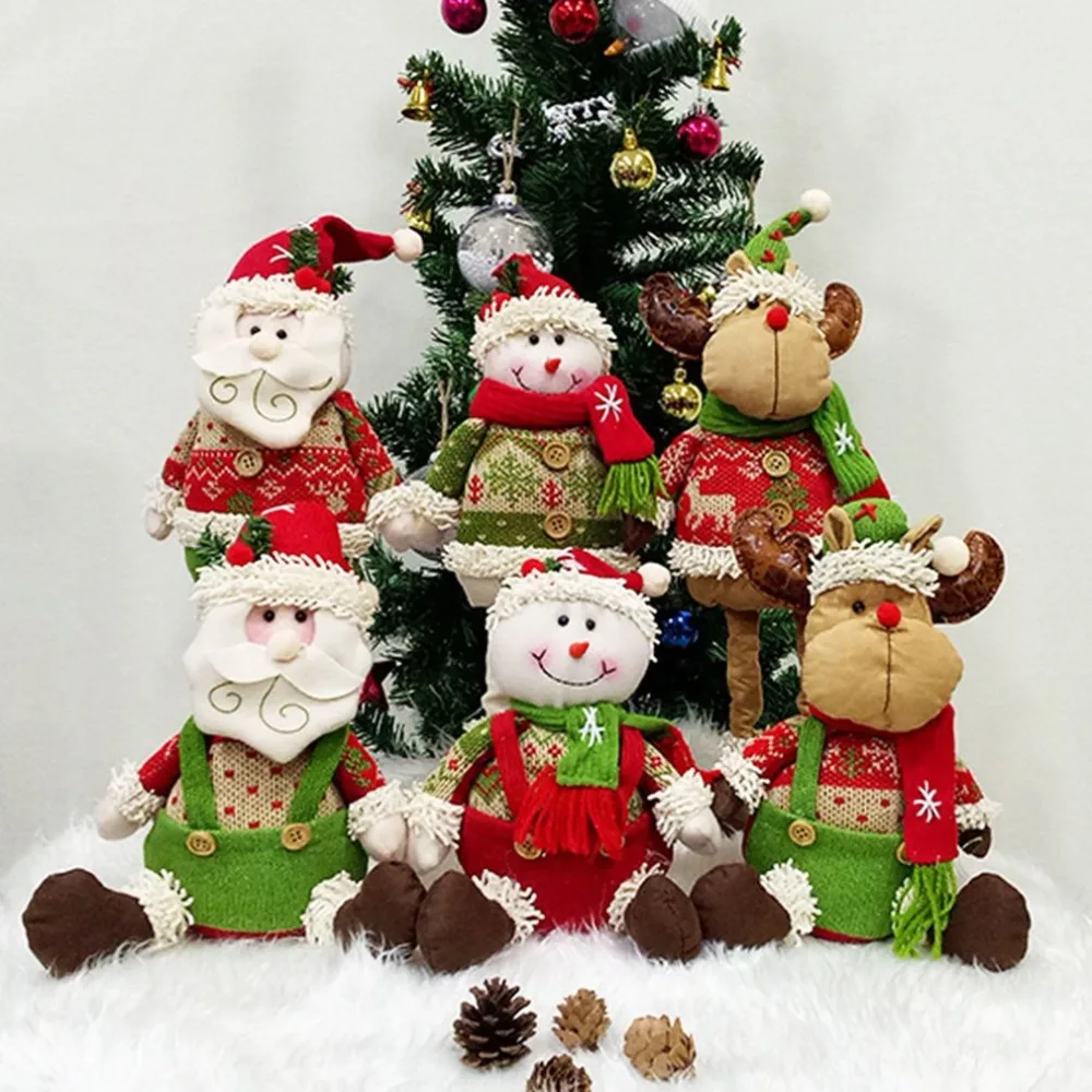 standing santa doll soft plush stuffed toy animated elk snowman