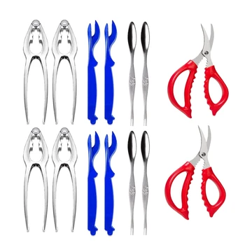 15 Pcs Seafood Tools Stainless Steel Forks Nut Cracker Forks Set Shellfish Lobster Leg Sheller Kitchen Accessories
15 Pcs Seafood Tools Stainless Steel Forks Nut Cracker Forks Set Shellfish Lobster Leg Sheller Kitchen Accessories
