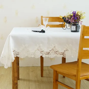 White Minimalist Thickened Slub Table Drape Wallpapers Dust Cover Fabric Decoration Polyester / Cotton Embroidered Rectangle 
White Minimalist Thickened Slub Table Drape Wallpapers Dust Cover Fabric Decoration Polyester / Cotton Embroidered Rectangle