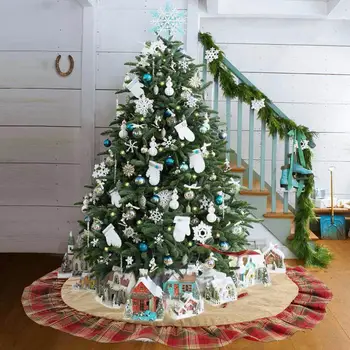 120cm Christmas Tree Skirt Red Plaid Ruffle Side Border 47 Inches Round Mat Xmas Party Holiday Decorations
120cm Christmas Tree Skirt Red Plaid Ruffle Side Border 47 Inches Round Mat Xmas Party Holiday Decorations