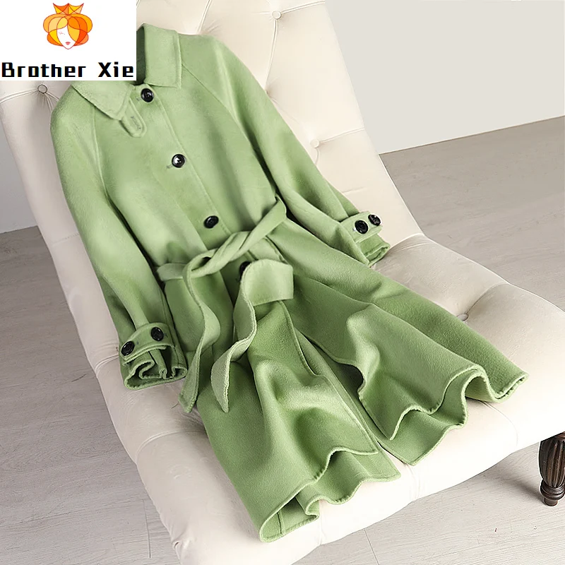 New double-sided cashmere overcoat autumn winter of 2020 wool coat for women belt button turn-down collar slim solid jackets
New double-sided cashmere overcoat autumn winter of 2020 wool coat for women belt button turn-down collar slim solid jackets