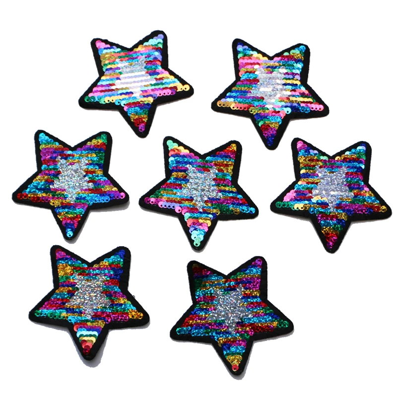 Fashion shiny colorful Five-pointed stars sequins icon embroidered applique patches for DIY Iron on badges on clothes stickers
Fashion shiny colorful Five-pointed stars sequins icon embroidered applique patches for DIY Iron on badges on clothes stickers