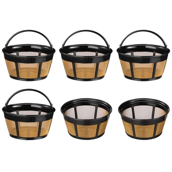 Reusable Coffee Filter,6 Pack Basket Coffee Filters Replacement Coffee Filter with Stainless Steel Mesh Bottom
Reusable Coffee Filter,6 Pack Basket Coffee Filters Replacement Coffee Filter with Stainless Steel Mesh Bottom