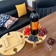 2 in 1 Wine Table Folding Table Wooden Outdoor Picnic Camping Tables with Holder Portable Wine Drinks Glass Rack Table
2 in 1 Wine Table Folding Table Wooden Outdoor Picnic Camping Tables with Holder Portable Wine Drinks Glass Rack Table