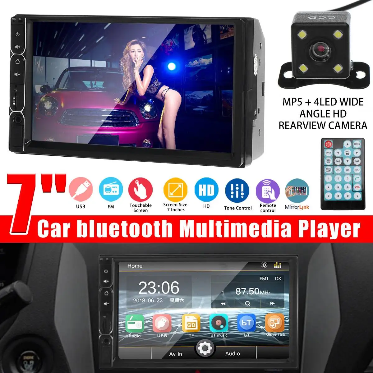 Autoleader 7 inch Car Rear View Camera Reversing Parking System Kit Touch Screen bluetooth Car Stereo MP5 FM Radio Player
Autoleader 7 inch Car Rear View Camera Reversing Parking System Kit Touch Screen bluetooth Car Stereo MP5 FM Radio Player
