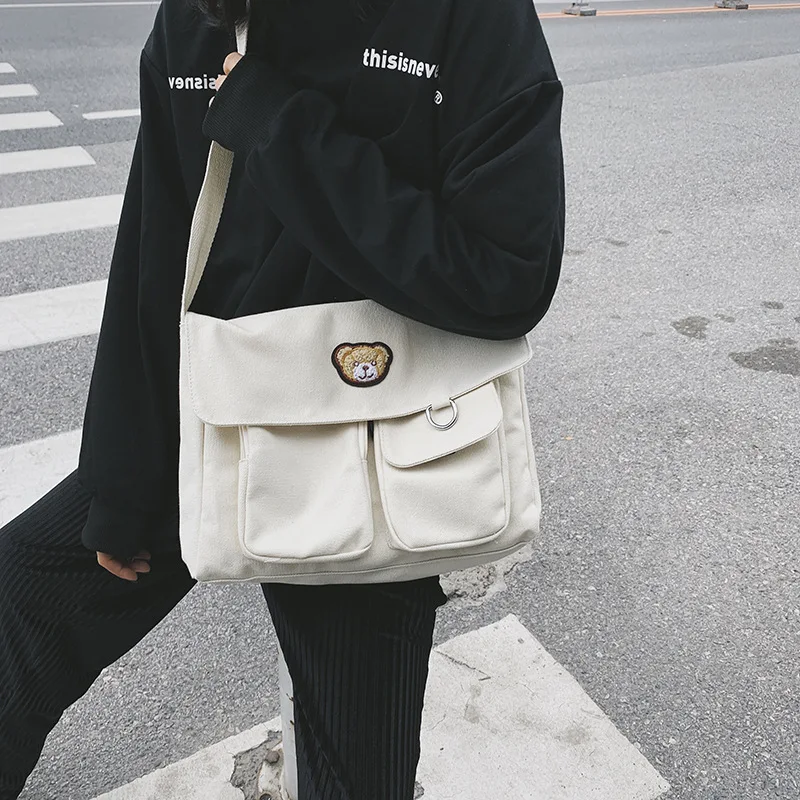 Japanese-style Harajuku Versatile Vintage Sense Cute Cartoon Bear Canvas Messenger Bag South Korea INS Students Messenger Bag Wo
Japanese-style Harajuku Versatile Vintage Sense Cute Cartoon Bear Canvas Messenger Bag South Korea INS Students Messenger Bag Wo