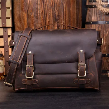 crazy horse Genuine Leather Men bags fashion retro Handbag Shoulder Vintage Cow Bag Men Messenger Bags business Briefcase 
crazy horse Genuine Leather Men bags fashion retro Handbag Shoulder Vintage Cow Bag Men Messenger Bags business Briefcase