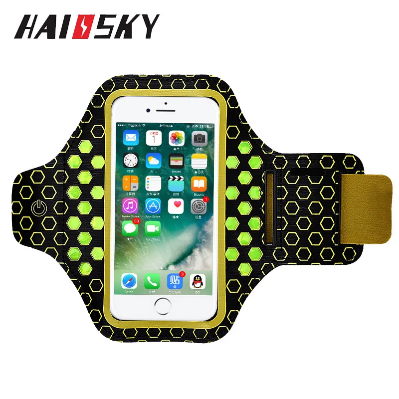 

Haissky Running Arm Bag LED Will Shining Mobile Phone Arm Belt IPhone7 Outdoor Sports Fitness Production Manufacturers