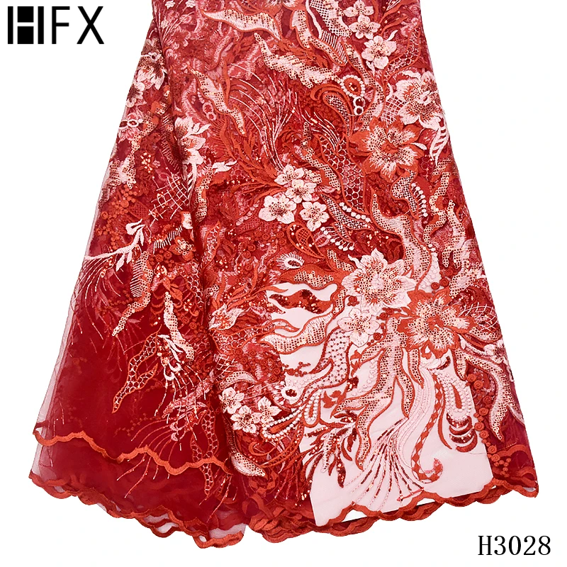 HFX Red African Lace High Quality 3D Flowers Embroidered Fabric French Mesh Net Lace Sequin Tulle Fabric For Wedding Dress F3028
HFX Red African Lace High Quality 3D Flowers Embroidered Fabric French Mesh Net Lace Sequin Tulle Fabric For Wedding Dress F3028