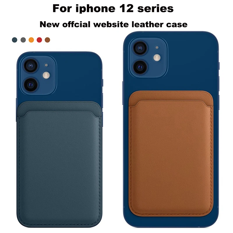 Original Luxury Back Cover For iPhone 13 12 Pro Max MAGNETIC Adsorption PU Leather Wallet Mini Card Phone Bag | Мобильные телефоны