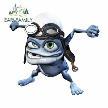 

EARLFAMILY 13cm x 11.9cm for Funny Crazy Frog Anime Car Stickers Vinyl JDM Bumper Trunk Truck Graphics Waterproof Cartoon Oem