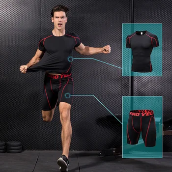 Yuerlian Compression Muscle Men Tracksuit Demix Running Set Fitness Tight T-shirt Legging Shorts Men's Sportswear Gym Sport Suit
Yuerlian Compression Muscle Men Tracksuit Demix Running Set Fitness Tight T-shirt Legging Shorts Men's Sportswear Gym Sport Suit