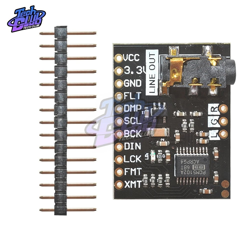 PCM5102A DAC Sound Card Board pHAT 3.5mm Stereo Jack 24 Bits Digital Audio Module for Raspberry Pi Beyond ES9023
PCM5102A DAC Sound Card Board pHAT 3.5mm Stereo Jack 24 Bits Digital Audio Module for Raspberry Pi Beyond ES9023