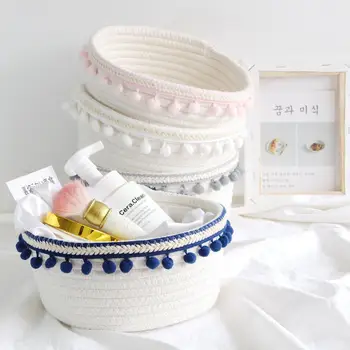 Coloffice Cotton Rope Desktop Storage Basket Weaving Nordic Simple Desk Stationery Holder Hair Ball Storage Box Office Supplies
Coloffice Cotton Rope Desktop Storage Basket Weaving Nordic Simple Desk Stationery Holder Hair Ball Storage Box Office Supplies