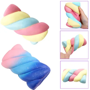 

Besegad Kawaii Soft Slow Rising Squishy Cotton Candy Jumbo Rainbow Star Sky Marshmallow Squishies Toy Relieves Stress Anxiety