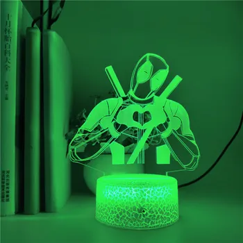 Superhero Deadpool LED 3D Lamp Illusion Touch Night Light Auto Flash Multicolor RGB Home Decor Christmas Gift Bluetooth Speaker
Superhero Deadpool LED 3D Lamp Illusion Touch Night Light Auto Flash Multicolor RGB Home Decor Christmas Gift Bluetooth Speaker