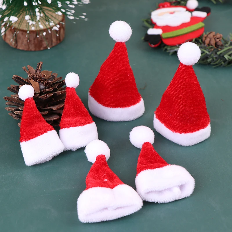 

2Pcs Dollhouse Miniature Christmas Santa Claus Hat Doll Accessories Red Hat Xmas Home Decor Xmas Hat for Children Xmas Gift