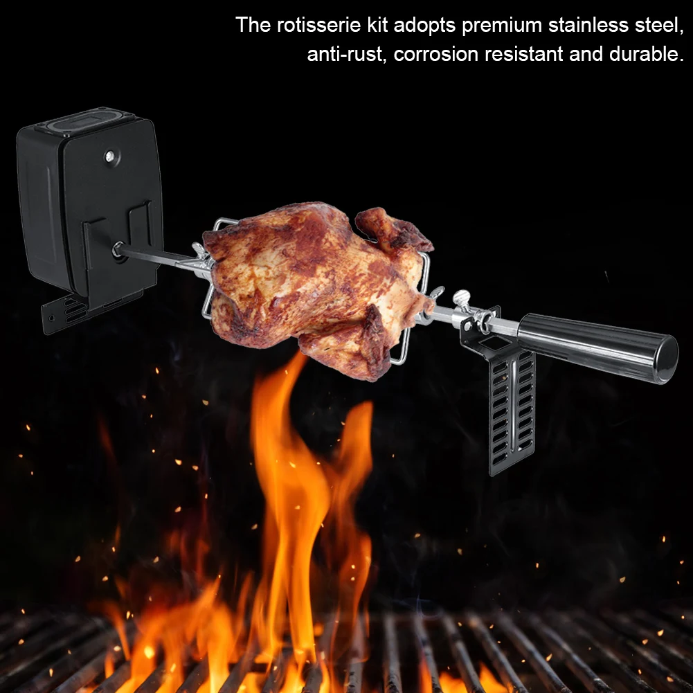 BBQ Rotisserie Motor Set Universal Rotisserie Kit for Outdoor Barbecue Stainless Steel Spit Rod Meat Forks with Electric Motor
BBQ Rotisserie Motor Set Universal Rotisserie Kit for Outdoor Barbecue Stainless Steel Spit Rod Meat Forks with Electric Motor