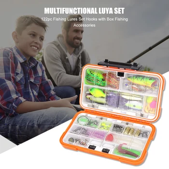 Multi-function 122 in 1 Fishing Tackle Set All Layer Soft Lures Hard Baits Hooks Connectors with Box Fishing Kit
Multi-function 122 in 1 Fishing Tackle Set All Layer Soft Lures Hard Baits Hooks Connectors with Box Fishing Kit