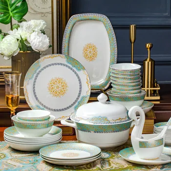 Jingdezhen Ceramics Dinnerware Set Kitchen Tableware Dinner Dish Ceramic Plates and Dishes Bowls 60pcs combination dishes set
Jingdezhen Ceramics Dinnerware Set Kitchen Tableware Dinner Dish Ceramic Plates and Dishes Bowls 60pcs combination dishes set