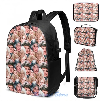 Funny Graphic print Golden Girls Repeating Print USB Charge Backpack men School bags Women bag Travel laptop bag
Funny Graphic print Golden Girls Repeating Print USB Charge Backpack men School bags Women bag Travel laptop bag