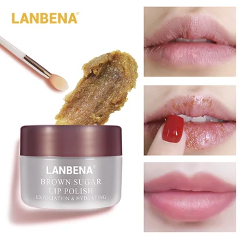 

LANBENA Lip Scrub Lip Mask Lip Balm Brown Sugar Lip Plumper Sleeping Mask Moisturizing Exfoliating Repair Lip Lines Protect Lips